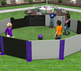 Gaga Ball Pit with Rules Panel